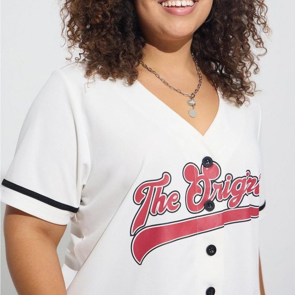 ❤️NWT VINTAGE TORRIID MICKEY MOUSE BASEBALL JERSEY SHIRT - DISNEY TOP BUTTONS - Picture 6 of 10